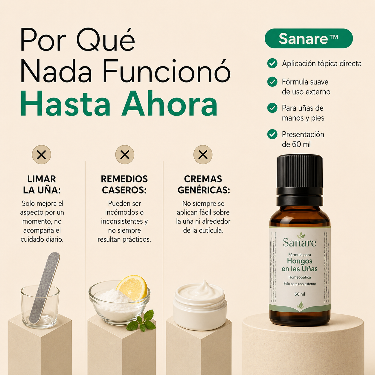 Sanare™ Fórmula para Hongos en las Uñas – 60 ml