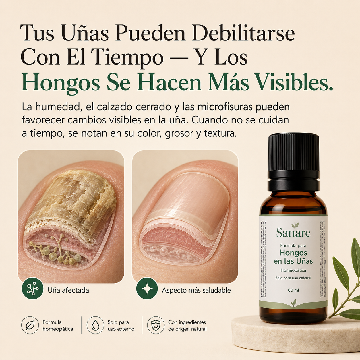 Sanare™ Fórmula para Hongos en las Uñas – 60 ml